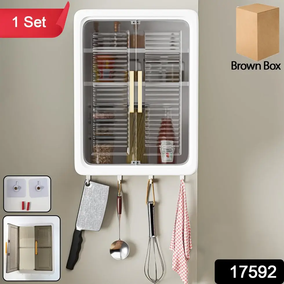 Large Wall-Mounted Kitchen Storage Cabinet Set/2